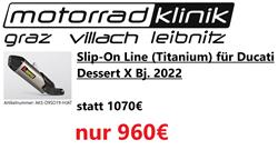 Slip-On Line (Titanium) für Ducati Dessert X Bj. 2022 statt 1070€ um nur 960€ Slip-On Line (Titanium) für Ducati Dessert X Bj. 2022 statt 1070€ um nur 960€