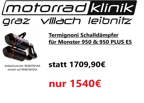 Termignoni Schalldämpfer für Monster 950 & 950 PLUS E5 statt 1709,90€ um nur 1540€