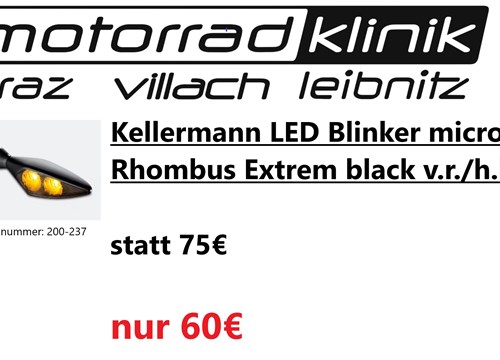 Kellermann LED Blinker micro Rhombus Extrem black v.r./h.l. statt 75€ um nur 60€