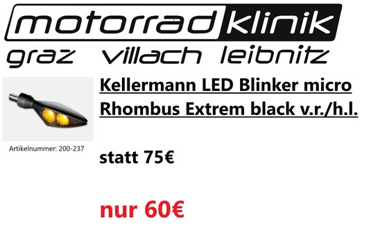 Kellermann Kellermann LED Blinker micro Rhombus Extrem black v.r./h.l. statt 75€ um nur 60€