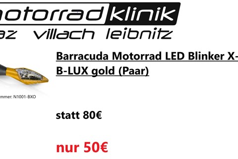 Marke: Barracuda Artikelname: Barracuda Motorrad LED Blinker X-LED B-LUX gold (Paar) statt 80€ um nur 50€ 