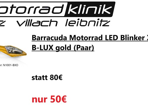 Barracuda Motorrad LED Blinker X-LED B-LUX gold (Paar) statt 80€ um nur 50€ 