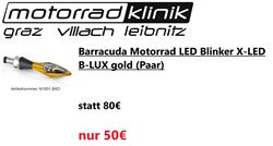 Barracuda Motorrad LED Blinker X-LED B-LUX gold (Paar) statt 80€ um nur 50€ 