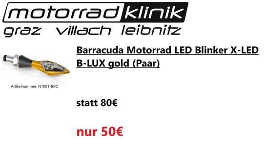 Barracuda Barracuda Motorrad LED Blinker X-LED B-LUX gold (Paar) statt 80€ um nur 50€ 