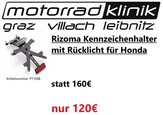 Rizoma Rizoma Kennzeichenhalter mit Rücklicht für Honda genaueres siehe Beschreibung statt 160€ um nur 120€