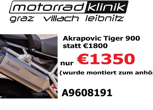 Akrapovic Tiger 900 statt €1800 nur €1350  (wurde montiert zum anhören)