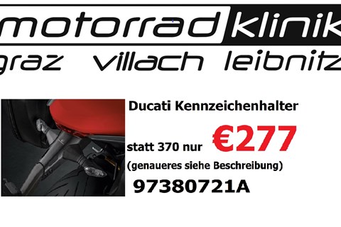 Marke: Ducati Artikelname: Ducati Kennzeichenhalter statt 370 nur €277 (genaueres siehe Beschreibung) 