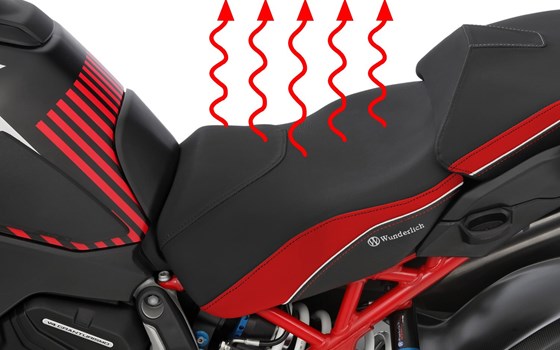 Fahrersitzbank AKTIVKOMFORT mit Sitzheizung Multistrada V4 - schwarz-rot - Standard - Bild 1