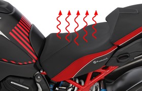 Fahrersitzbank AKTIVKOMFORT mit Sitzheizung Multistrada V4 - schwarz-rot - Standard