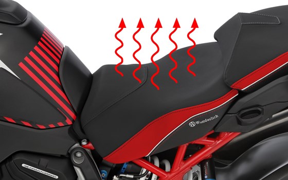 Fahrersitzbank AKTIVKOMFORT mit Sitzheizung Multistrada V4 - schwarz-rot - Standard - Bild 1