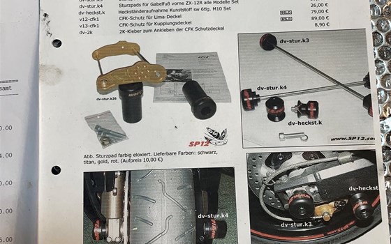 Kawasaki ZX12R ZX 1200 A Motorstutz Sturzpads - Bild 2 Kawasaki ZX12R ZX 1200 A Motorstutz Sturzpads - Bild 2