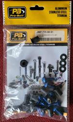 1 Satz neuer Verkleidungsschrauben von Pro-Bolt, M5, Aluminium, Blau eloxiert, mit Gummimuttern und Unterlegscheiben aus Kunststoff, OVP, JMP 775 80 81