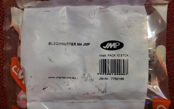 1 Satz neuer Blechmuttern/Schnappmutter von JMP, M4, 10 Stück, OVP, JM 7750186, Versand gegen Aufpreis möglich - Bild 2