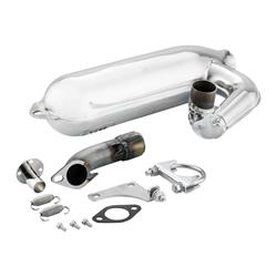 Rennauspuff VMC SILURO SPORT CROMATA Banane, Stahl chrom für Vespa 90/R/SS/100/125/PV/ET3