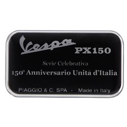 Plakette PIAGGIO mit Motiv Vespa PX150 Motorroller, 150° Anniversario Unita d'Italia