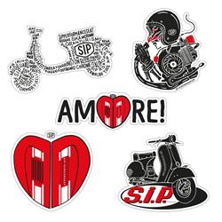 Aufkleberset SIP mit Motiv diverse Vespa Motive