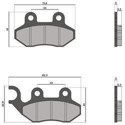 Bremsbeläge MALOSSI vorne 6215856BB für CAGIVA/LAMBRETTA/PEUGEOT/SYM