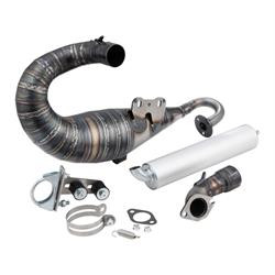 Rennauspuff VMC EVO, Stahl unlackiert, Dämpfer: Aluminium Farbe (ESD): silber für Vespa 90/R/SS/100/125/PV/ET3