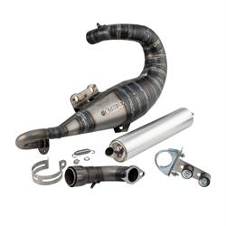 Rennauspuff VMC EVO RACER 52, Stahl, Dämpfer: Aluminium Farbe (ESD): silber für Vespa 50-125 PV/ET3