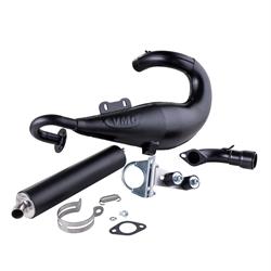 Rennauspuff VMC EVO Racer 52-S black, Stahl, Dämpfer: Aluminium Farbe (ESD): silber für Vespa 90/R/SS/100/125/PV/ET3