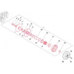 Wandler/Riemenscheibe PIAGGIO, bewegliche Hälfte für Vespa Primavera/Sprint 125ccm i.e. 3V 4T AC iGet (Euro 4)