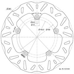 Bremsscheibe POLINI 175.0048 für YAMAHA Mayesty/T-Max/X-Max 125-530ccm