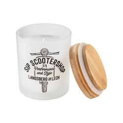 Duftkerze SIP Vanilleduft mit Motiv Vespa Motorroller weiß/schwarz