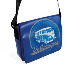 Schultertasche VW Collection mit Motiv VW Bulli T1 blau