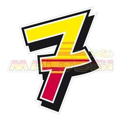 Aufkleber MALOSSI mit Motiv Startnummer "7", by ENKO4