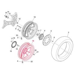 Felge PIAGGIO 3.0x12 ET20 5x86 1C007023R00G25 für Vespa GTS 125/300/310ccm ('23-) hinten