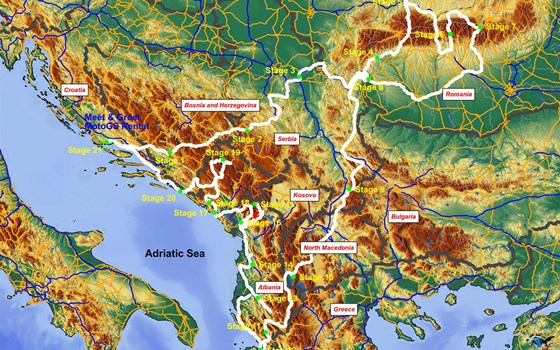 Motorradtour Kroatien - Serbien - Bosnien - Transsilvanien - Nordmazedonien - Albanische Alpen - Montenegro vom 26.06. - 22.07.  - Bild 1