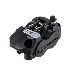 Bremszange GRAND-SPORT RADIAL Black Edition, für GRIMECA Scheibenbremse Classic NT/PX'98/MY 20mm mit Achsaufnahme Radial 82mm, vorne für Vespa 50-125/PV/ET3/PK/S/SS/XL/XL2/125 VNA -TS/150 VBA-Super/Ra