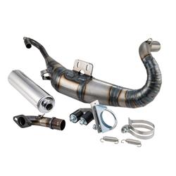 Rennauspuff VMC FIFTYS, Stahl, Dämpfer: Aluminium Farbe (ESD): silber für Vespa 50-125 PV/ET3