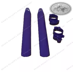 Gabelschutzsatz schmal Violett für WP 40mm upside down Gabel komplett mit Halterungen und Schrauben, passend für KTM/Husqvarna Modelle etc. 1984-1997. Exklusive Produktion nur bei uns! Gabelschutzsatz schmal Violett für WP 40mm upside down Gabel komplett mit Halterungen und Schrauben, passend für KTM/Husqvarna Modelle etc. 1984-1997. Exklusive Produktion nur bei uns!