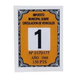 Steuermarke Repro Spanien 1968 für MotoVespa 125/150/160/180