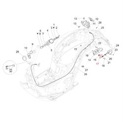 Hebel PIAGGIO hinten Sitzbankentriegelung, 577129 für Vespa GTS/GTS Super/GTV/GT 60/GT/GT L 125-300ccm