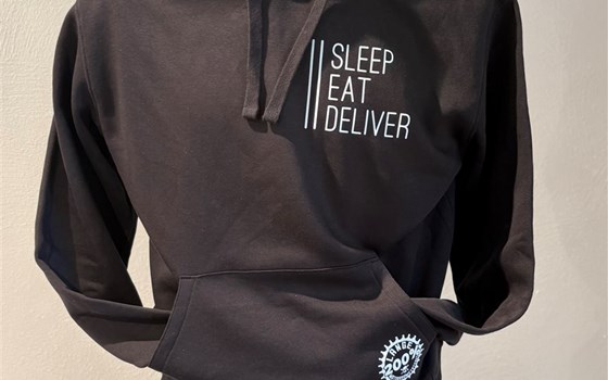 Hoodie - Schwarz mit Print Weiß - Bild 1