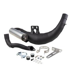 Rennauspuff EGIG Performance UNISEX black, Stahl schwarz, Dämpfer: Aluminium Farbe (ESD): silber für Vespa 90/R/SS/100/125/PV/ET3/PK80-125/XL/XL2