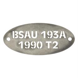 Plakette MR PARTS & STYLE "BSAU 193A 1990 T2"