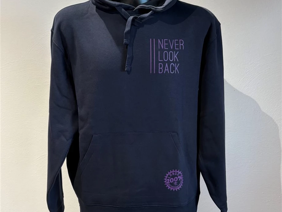 Hoodie  - Navi blue mit Print in Lila Bild 1: Hoodie  - Navi blue mit Print in Lila