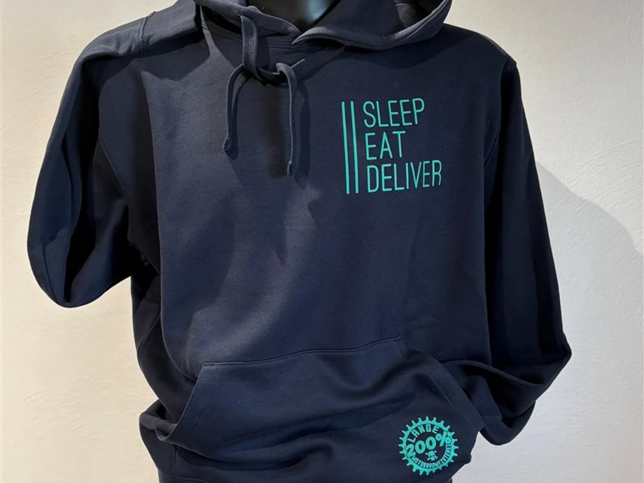 Hoodie - Navi blue mit Print in Türkis Bild 1: Hoodie - Navi blue mit Print in Türkis