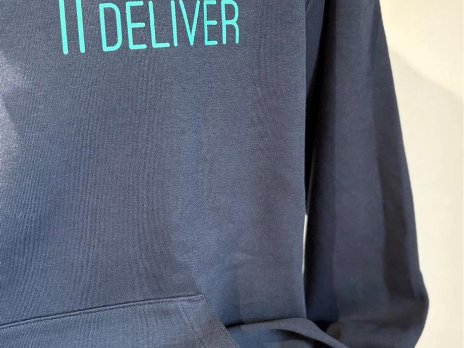 Hoodie - Navi blue mit Print in Türkis Bild 2: Hoodie - Navi blue mit Print in Türkis