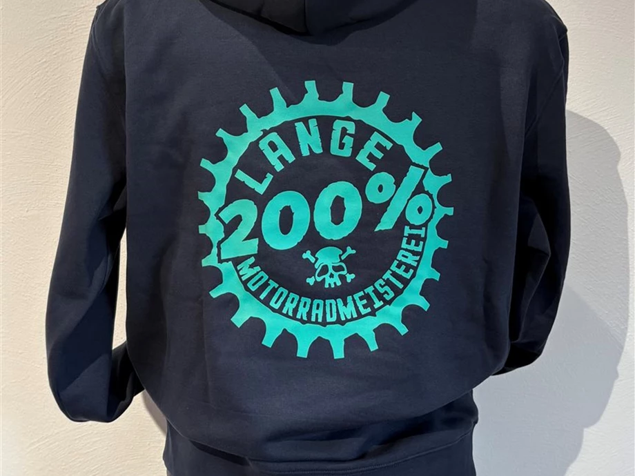 Hoodie - Navi blue mit Print in Türkis Bild 4: Hoodie - Navi blue mit Print in Türkis