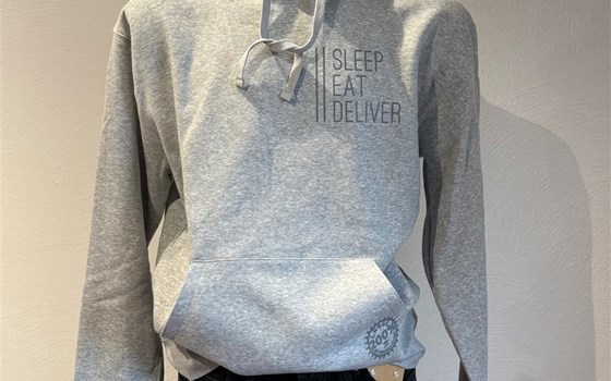 Hoodie - Hellgrau mit  Print in Dunkelgrau - Bild 1