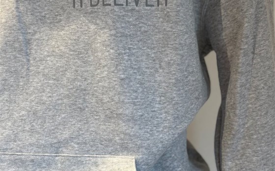 Hoodie - Hellgrau mit  Print in Dunkelgrau - Bild 2