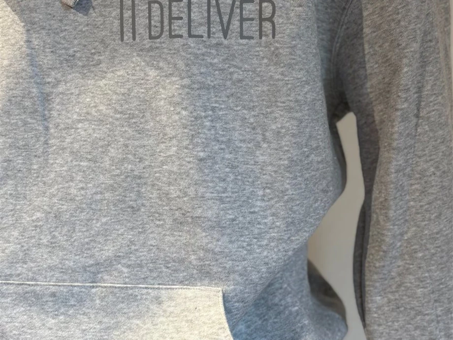 Hoodie - Hellgrau mit  Print in Dunkelgrau Bild 2: Hoodie - Hellgrau mit  Print in Dunkelgrau