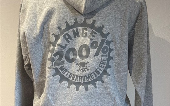 Hoodie - Hellgrau mit  Print in Dunkelgrau - Bild 4