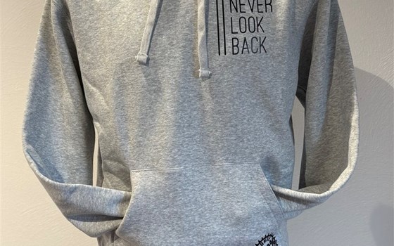 Hoodie - Hellgrau mit Print in Schwarz - Bild 1