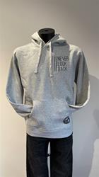 Hoodie - Hellgrau mit Print in Schwarz