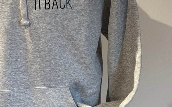 Hoodie - Hellgrau mit Print in Schwarz - Bild 2